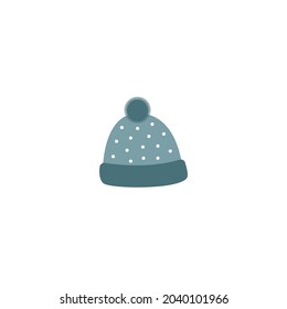 Doodle, handgezeichneter Pom-Hut, Mütze, Winterhutsymbol einzeln auf weißem Hintergrund.
