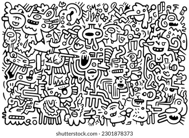 doodle hand drawn simple trendy wallpaper ,doodle art pattern vector