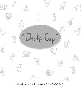 Doodle hand drawn sketchy of drink and beverage cup background.