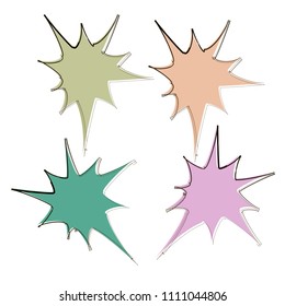 doodle hand drawn star burst icon,symbol,sticker,label,banner.isolated on white