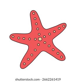 Doodle dibujado a mano Starfish Ilustración vectorial. Estrella de mar para colorear para imprimir para los niños. Estrella de mar para hojas de trabajo de verano. Vector de estrella de mar de dibujos animados.