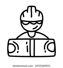 Conjunto de iconos de Vector dibujado a mano de la herramienta de construcción