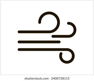 Doodle hand drawn wind wave icon isolated Sketch logo Outline vector stock illustration EPS 10