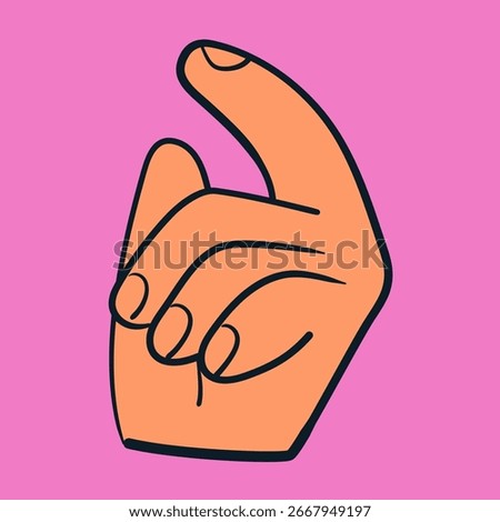Doodle hand gesture. Excuse me gesture hand. Cartoon vector illustration