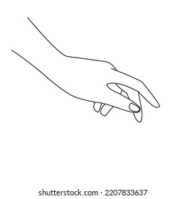 doodle hand gesture of giving vector illustration sketch hand drawn with black lines isolated on white background