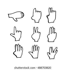 doodle hand icon illustration design