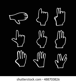 doodle hand icon illustration design