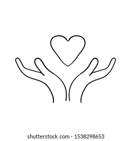 doodle hand illustration symbol for care and charity illustration vector