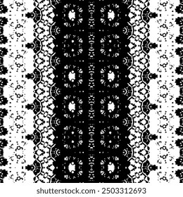 Doodle Hand Ink Print. Simple Scribble Pattern. Seamless Native Ink Pattern. Ethnic Dark Doodle Vector. Black Color Native Ikat Batik. Black Colour Art Scribble Textile. Abstract Dark Tribal Repeat