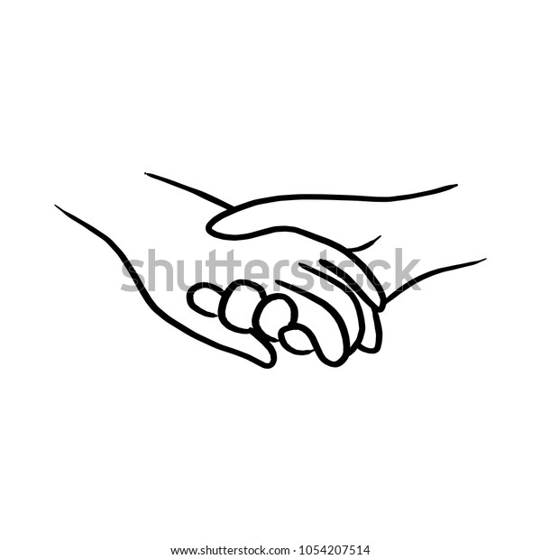 Doodle Hand Lover Holding Each Other Stock Vector (Royalty Free) 1054207514