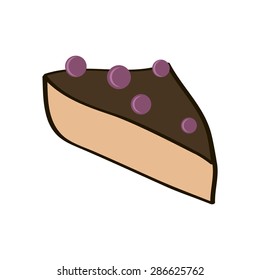 Doodle hand paint blueberry pie in vector