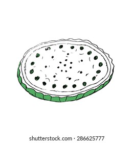 Doodle hand paint gooseberry tart in vector