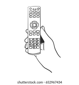 doodle hand with remote vector