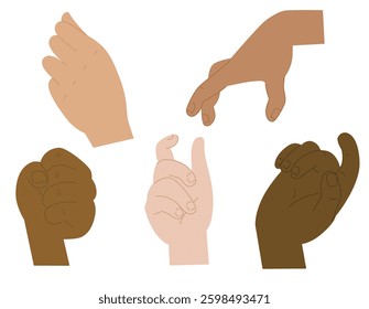 Doodle hand set isolated illustration vector 