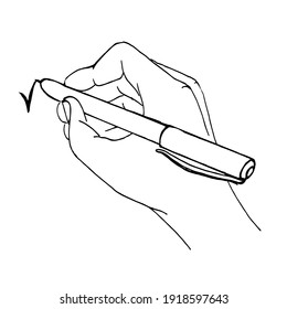 Doodle hand writes a check mark on a white background.The vector image can be used for advertising campaigns for elections, booklets for social organizations.
