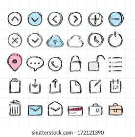 Doodle hand-draw icon set 