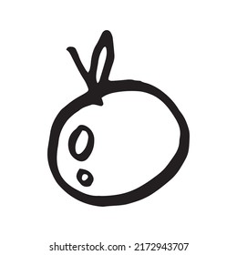 Doodle hand-drawn apple. Vector illustration