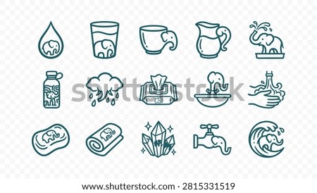doodle handmade ink scribble flat line art vector illustration icon bundle set calligraphy drawing design hygiene wash soap water hand sink fresh clean sanitary droplets