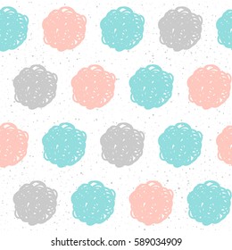 Doodle handmade round seamless pattern. Abstract hand drawn round background for design t-shirt, card, invitation, poster, album, scrapbook, holiday wrapping paper, textile fabric, garment  etc. 