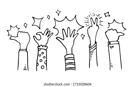 Hand Drawn Doodle Hands Fist Hand Stock Vector (Royalty Free) 1502972645