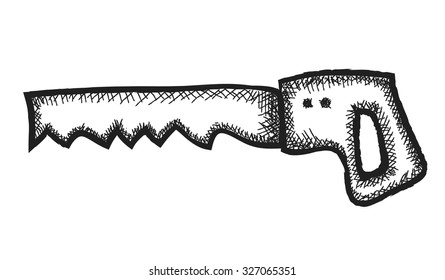 doodle handsaw,  vector illustration