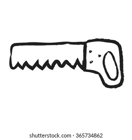 doodle handsaw, vector illustration icon