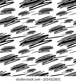 escritura manual de doodle patrón transparente vector blanco y negro