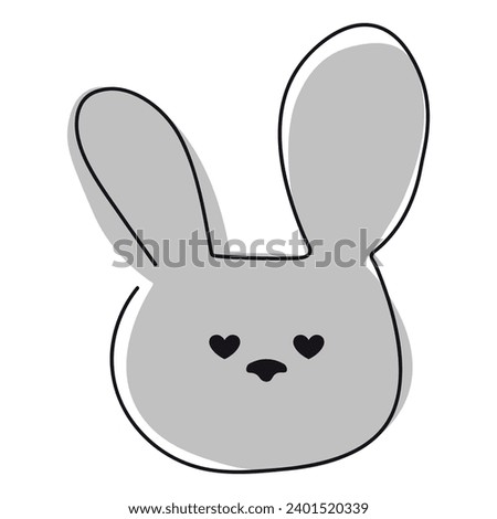 Doodle, doodle, handwritten. Hare. spot, outline. Youth illustration with love emotion. Be in love. Teenage. Anger, resentment. Background. On a white background. EPS10
