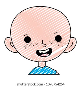 doodle happy child boy bald with t-shirt