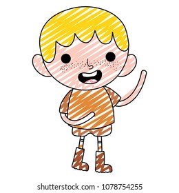 doodle happy child boy with t-shirt and short