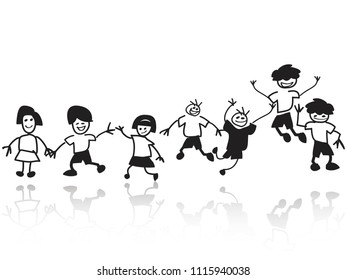 Happy Kids Playing Stock Vector (Royalty Free) 67801186