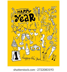 Doodle of Happy New Year