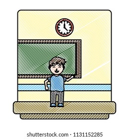 doodle happy student knowledge in the school classroom