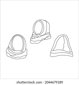 Doodle hat snood design. Winter vector illustration isolated on white background.