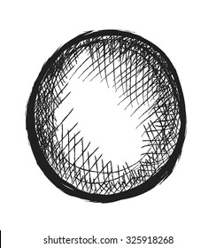 doodle hatched round grunge, vector illustration