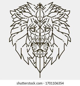 Doodle is the head of a lion.  Lion head logo.  Black and white logo