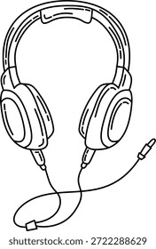 Estilo de contorno de dispositivo de auriculares Doodle
