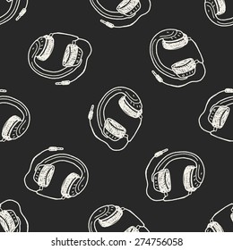 Doodle Headphone seamless pattern background