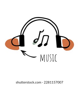 Doodle headphones for music, notes
