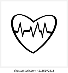 Doodle heart clipart isolated. Valentines day symbol. Vector stock illustration. EPS 10