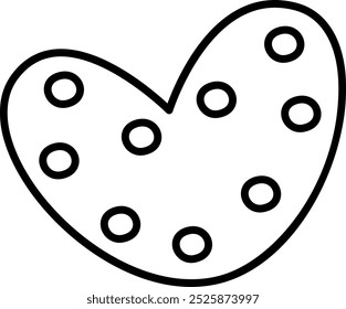 Ilustración vectorial de galletas Doodle Heart