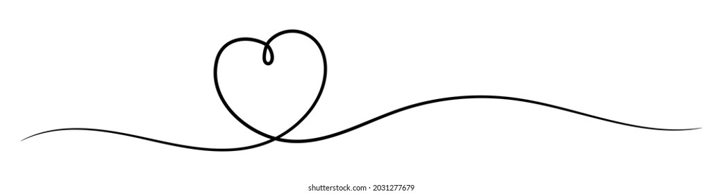 Doodle heart drawn by one continuous line. Freehand doodle drawing. Element of love for cards, print, greetings. flat vector linear illustration isolated on white background