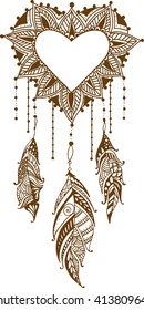 doodle heart dreamcatcher