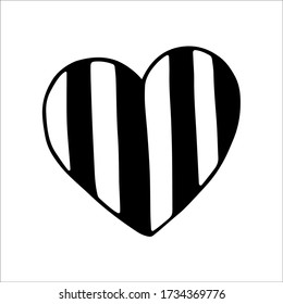 Elemento cardíaco Doodle. Ilustración romántica dibujada a mano para logo, tarjeta, afiche, textil, banner y otro diseño. 