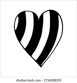 Elemento cardíaco Doodle. Ilustración romántica dibujada a mano para logo, tarjeta, afiche, textil, banner y otro diseño. 