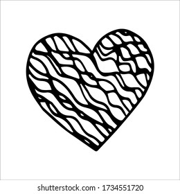 Doodle Herzelement. Handgezeichnete romantische Illustration für Logo, Karte, Poster, Textil, Banner und anderes Design. 