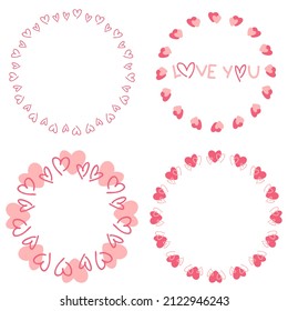 Doodle Heart Frame Template Concept Collection Stock Vector (Royalty ...