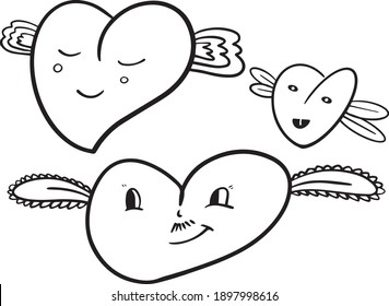 doodle heart hand drawing vector illustration black art . Vector illustration