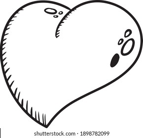 doodle heart hand drawing vector illustration black art . Vector illustration