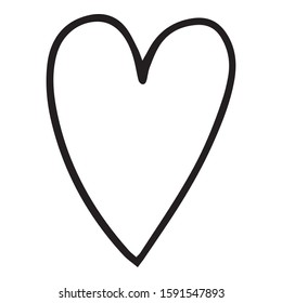 Doodle Heart hand drawn style illustration for web design. Valentine holiday or love day